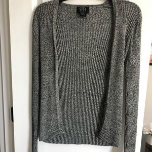 Grey knitted cardigan